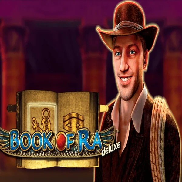 Official Slots logo: Book of Ra Deluxe by Novomatic at Maneki Casino