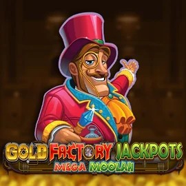 Gold Factory Jackpots Mega Moolah slot icon by Aurum Signature Studios, available at Maneki Casino