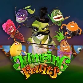Jumping Fruits online game logo by Wazdan on maneki-casino.org