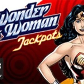 Wonder Woman Jackpots slot logo by Amaya at Maneki Casino